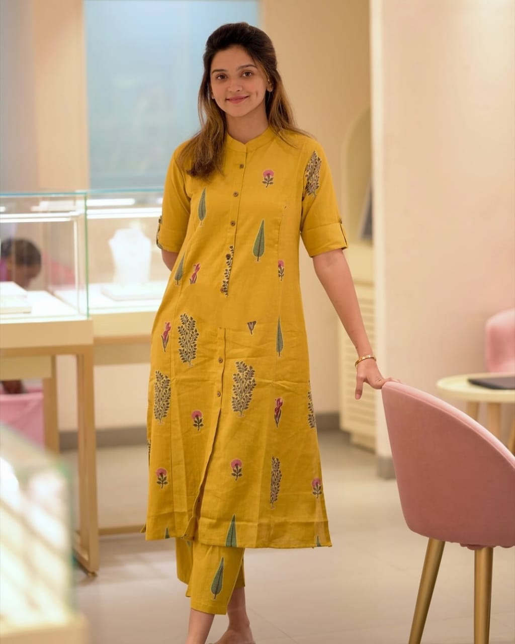 Floral Fine cotton kurti Palazza set