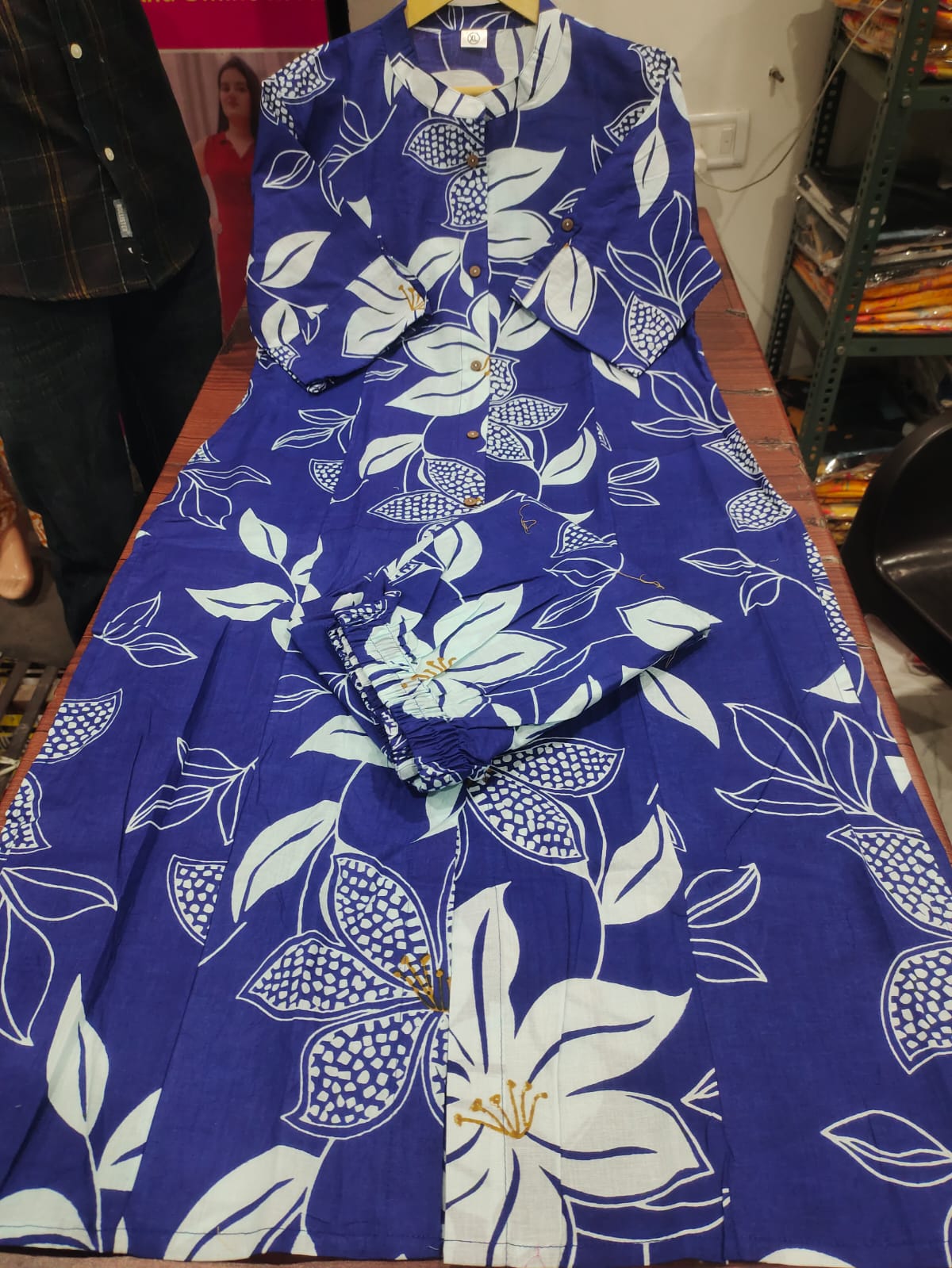 Floral Fine cotton kurti Palazza set