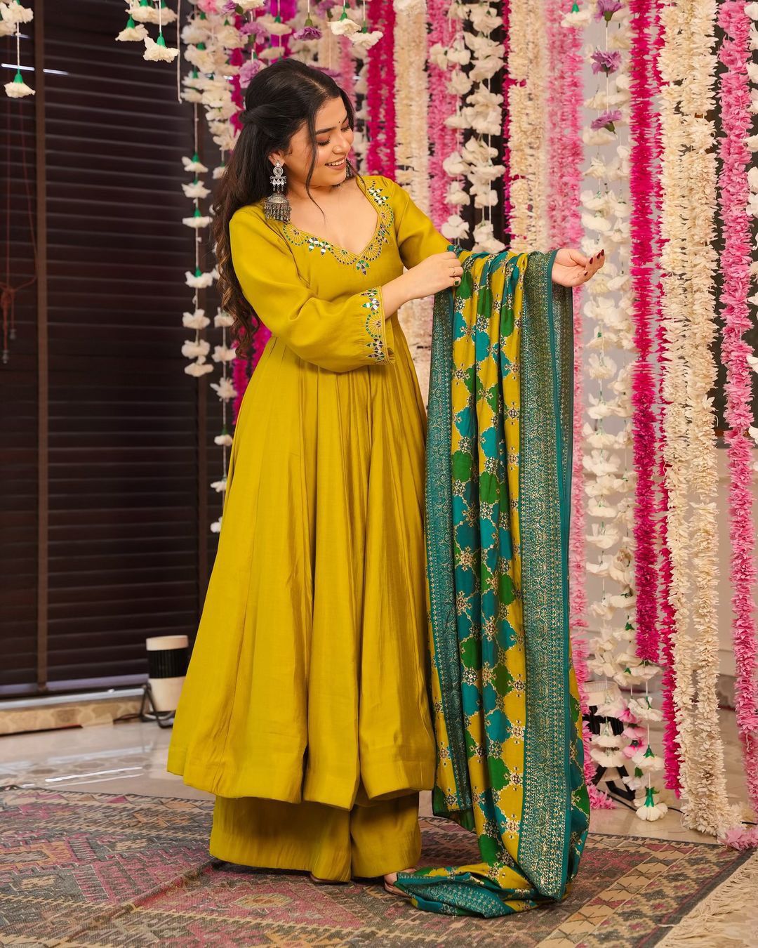 Pure Chinnon With Embroidery Sequence