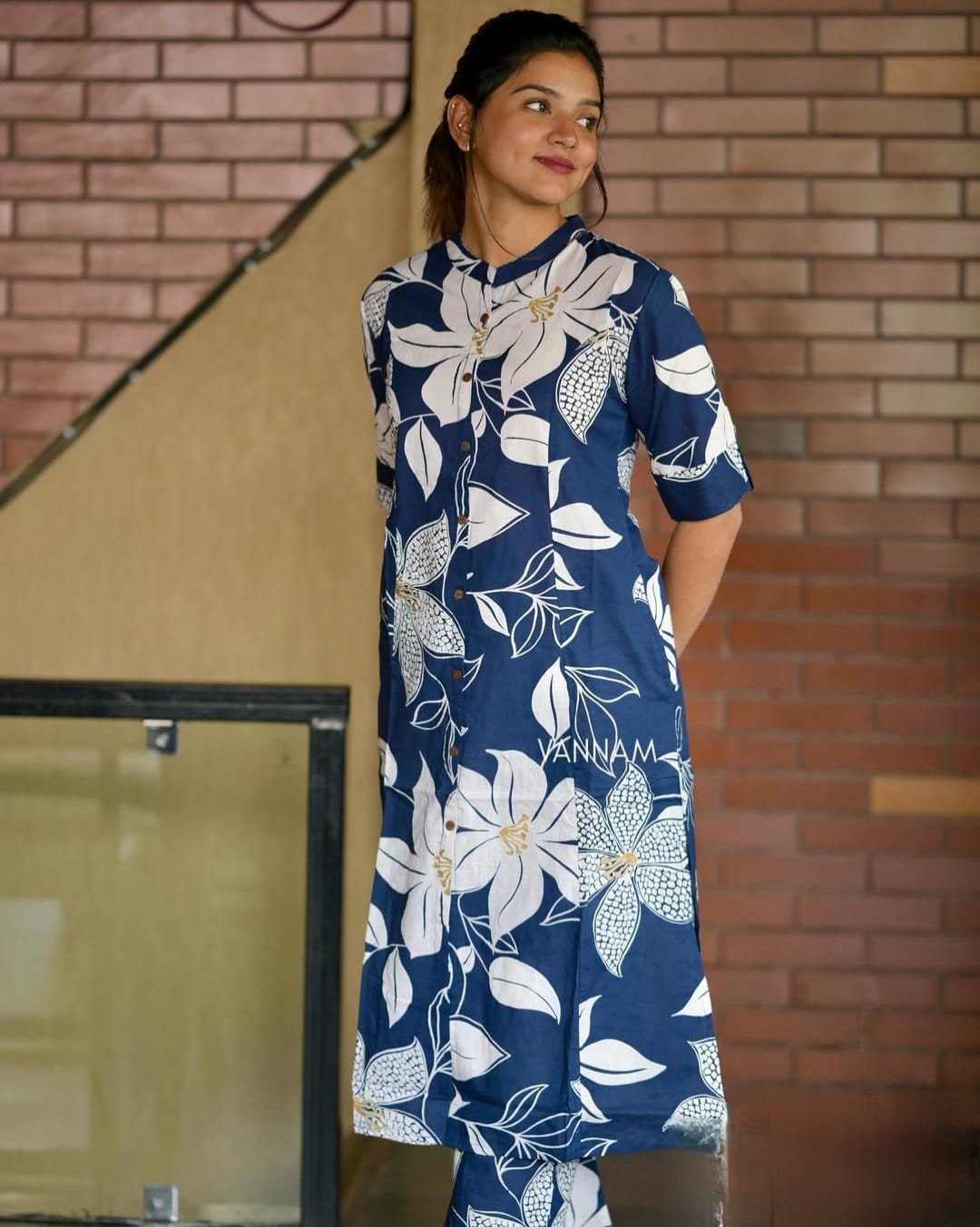 Floral Fine cotton kurti Palazza set