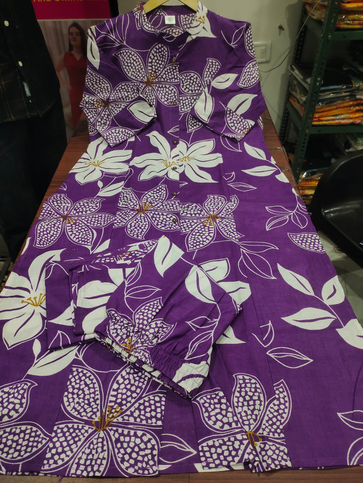 Floral Fine cotton kurti Palazza set