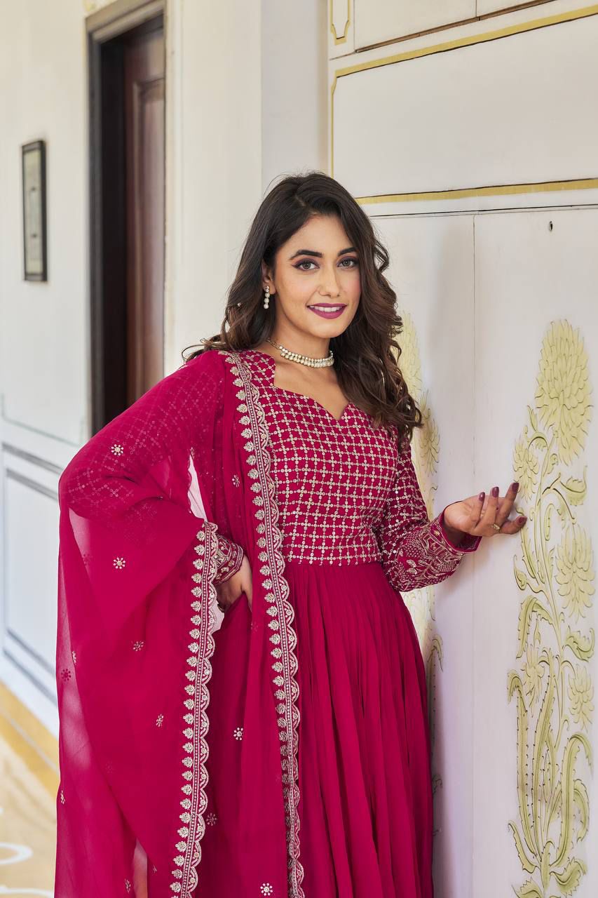 Festival Long Gown & Dupatta