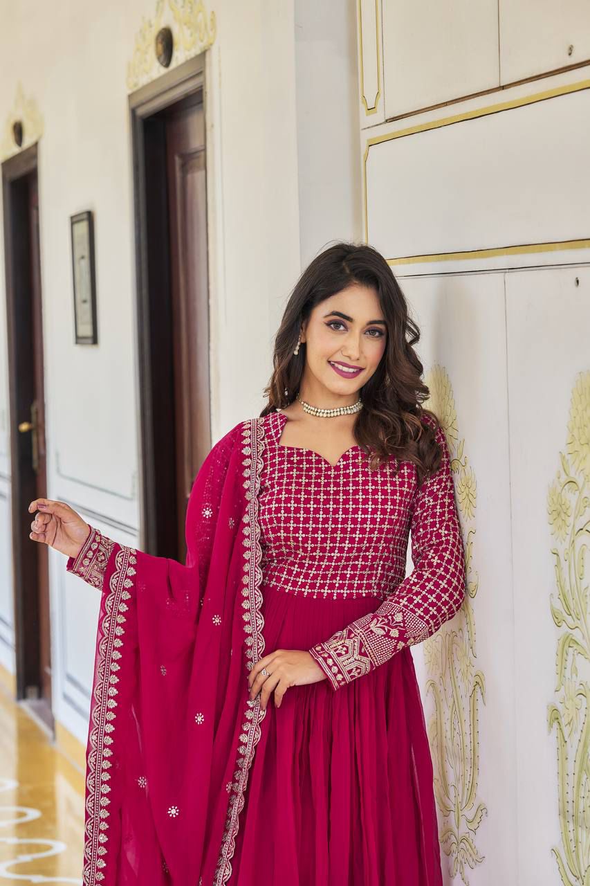 Festival Long Gown & Dupatta