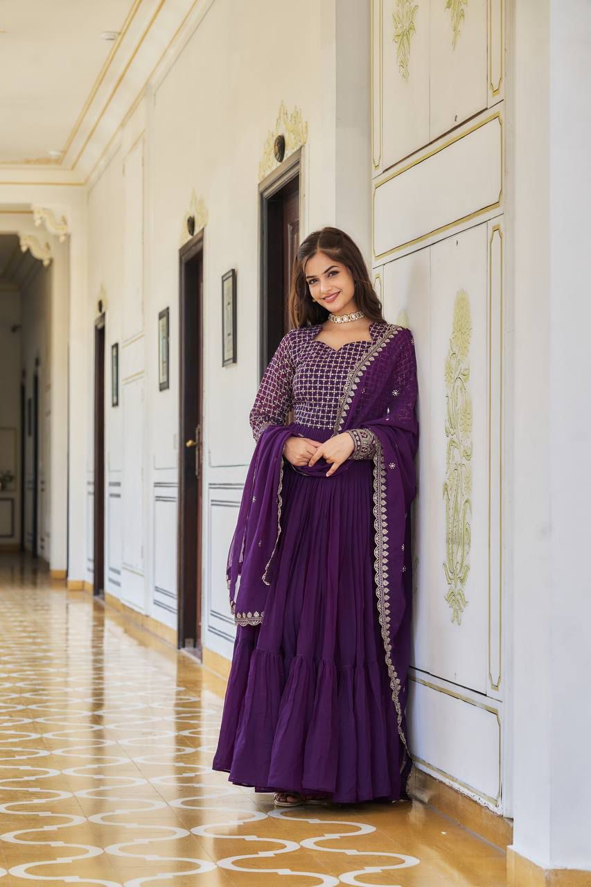 Festival Long Gown & Dupatta