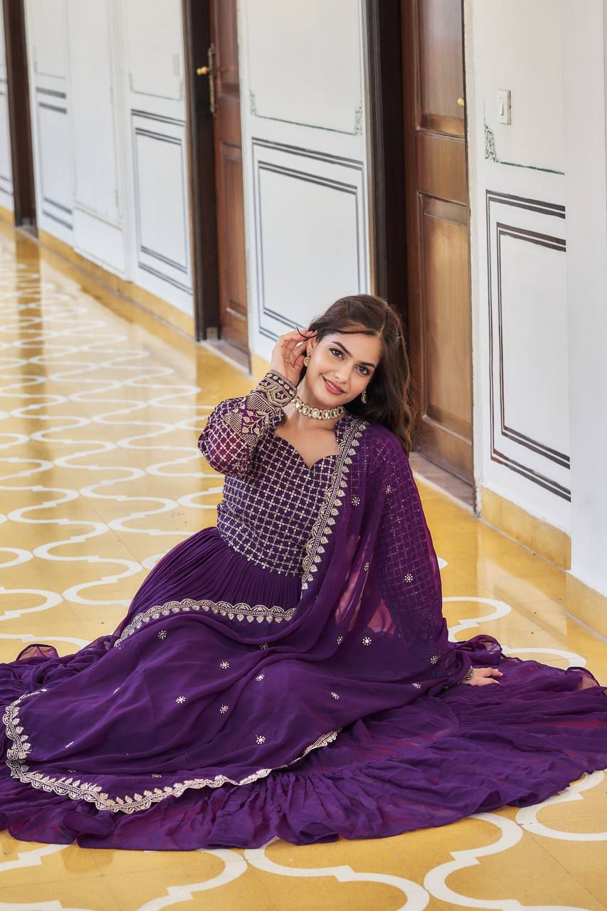 Festival Long Gown & Dupatta