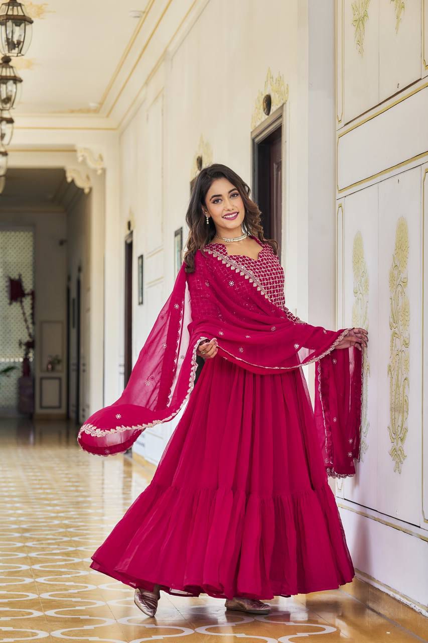 Festival Long Gown & Dupatta