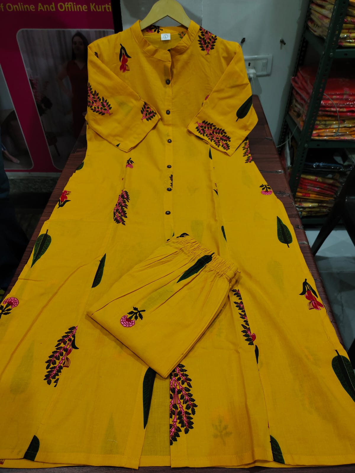 Floral Fine cotton kurti Palazza set