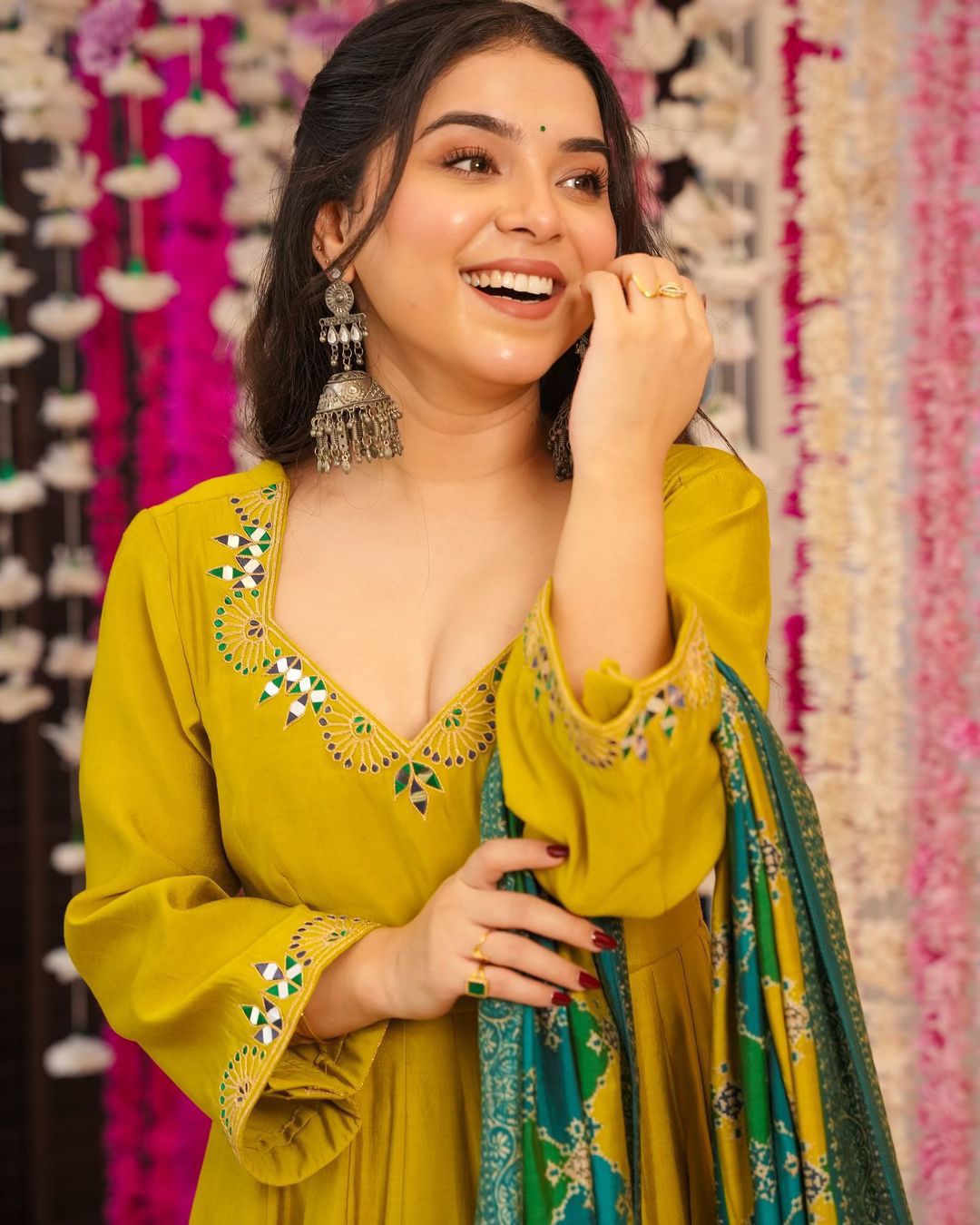 Pure Chinnon With Embroidery Sequence