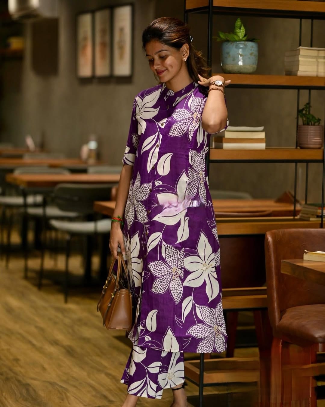 Floral Fine cotton kurti Palazza set