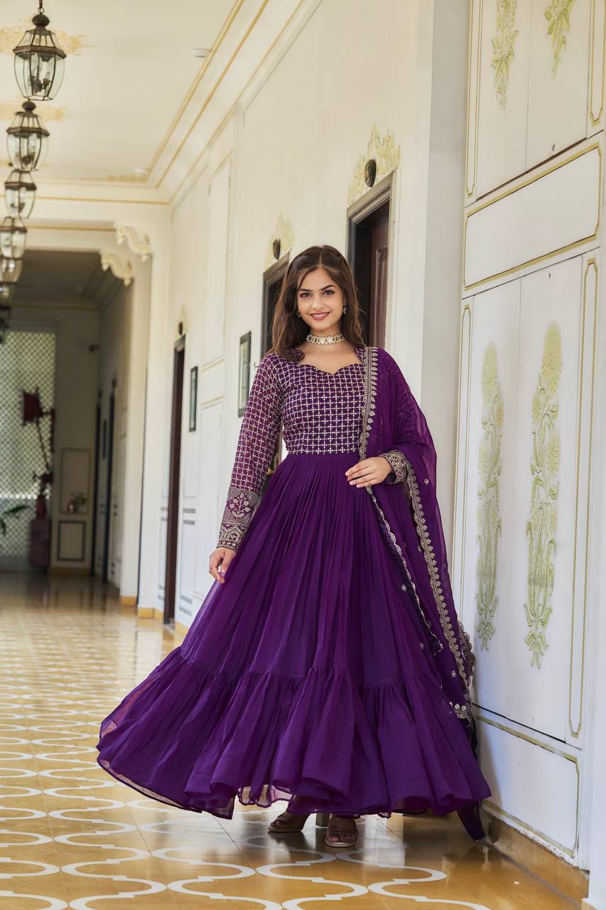 Festival Long Gown & Dupatta