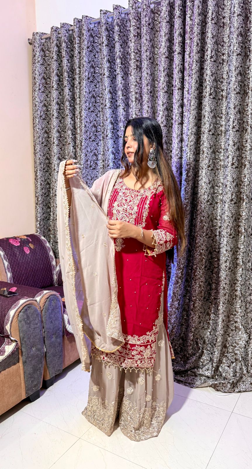 Styles embroidered kurti